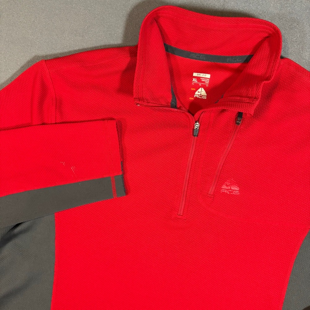 Nike ACG Dri-Fit Lightweight 1/4 Zip Pullover Micro Waffle Knit XL‎ VTG Y2k 00s